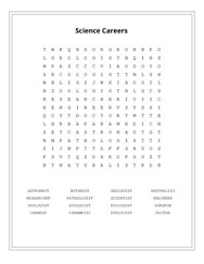 Science Careers Word Search Puzzle