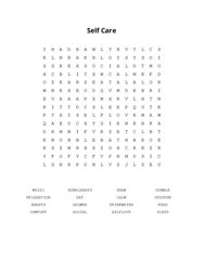 Self Care Word Search Puzzle