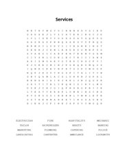Services Word Search Puzzle