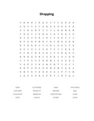 Shopping Word Scramble Puzzle