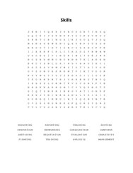 Skills Word Search Puzzle