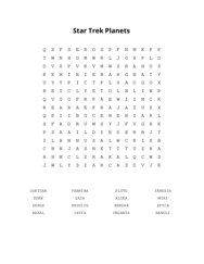 Star Trek Planets Word Search Puzzle