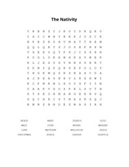 The Nativity Word Search Puzzle