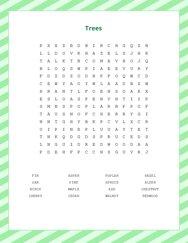 Trees Word Scramble Puzzle