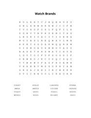 Watch Brands Word Search Puzzle