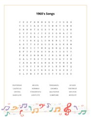 1960s Songs Word Search Puzzle
