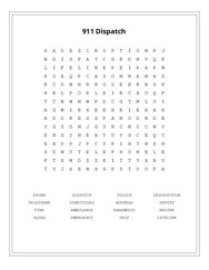 911 Dispatch Word Search Puzzle