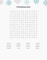 A Christmas Carol Word Search Puzzle