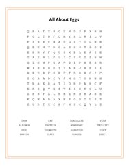 All About Eggs Word Search Puzzle