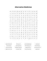 Alternative Medicines Word Search Puzzle