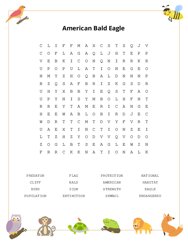 American Bald Eagle Word Search Puzzle