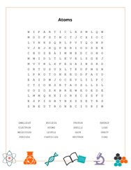 Atoms Word Search Puzzle