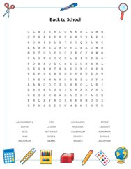 Back to School Word Search Puzzle