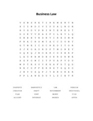 Business Law Word Scramble Puzzle