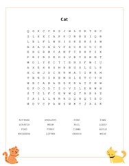 Cat Word Search Puzzle