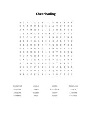 Cheerleading Word Search Puzzle