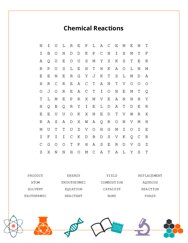 Chemical Reactions Word Scramble Puzzle