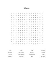 Chess Word Scramble Puzzle