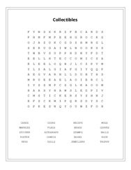 Collectibles Word Scramble Puzzle