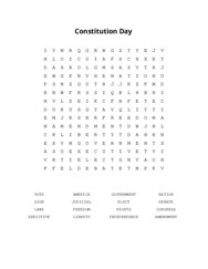 Constitution Day Word Scramble Puzzle