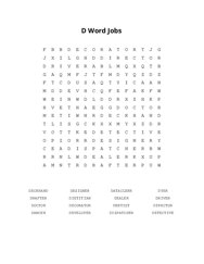 D Word Jobs Word Scramble Puzzle