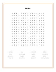 Donut Word Search Puzzle