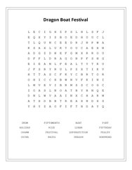 Dragon Boat Festival Word Scramble Puzzle