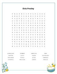 Elvis Presley Word Scramble Puzzle