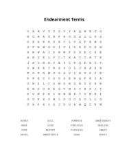 Endearment Terms Word Search Puzzle