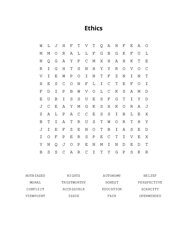 Ethics Word Search Puzzle