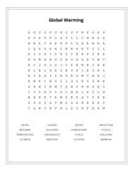 Global Warming Word Search Puzzle