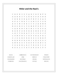 Hitler and the Nazis Word Search Puzzle