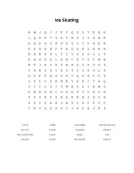 Ice Skating Word Search Puzzle