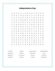 Independence Day Word Search Puzzle