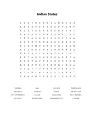 Indian States Word Search Puzzle