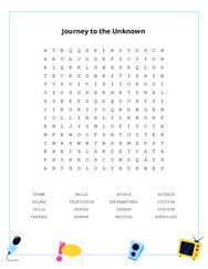 Journey to the Unknown Word Search Puzzle