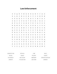 Law Enforcement Word Scramble Puzzle