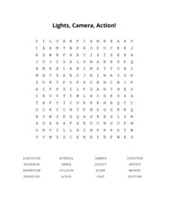 Lights, Camera, Action! Word Search Puzzle