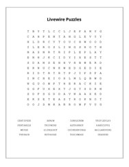 Livewire Puzzles Word Search Puzzle
