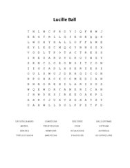Lucille Ball Word Search Puzzle