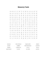 Masonry Tools Word Scramble Puzzle