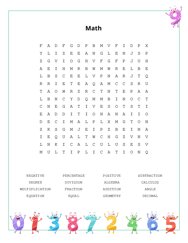 Math Word Search Puzzle