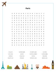 Paris Word Scramble Puzzle