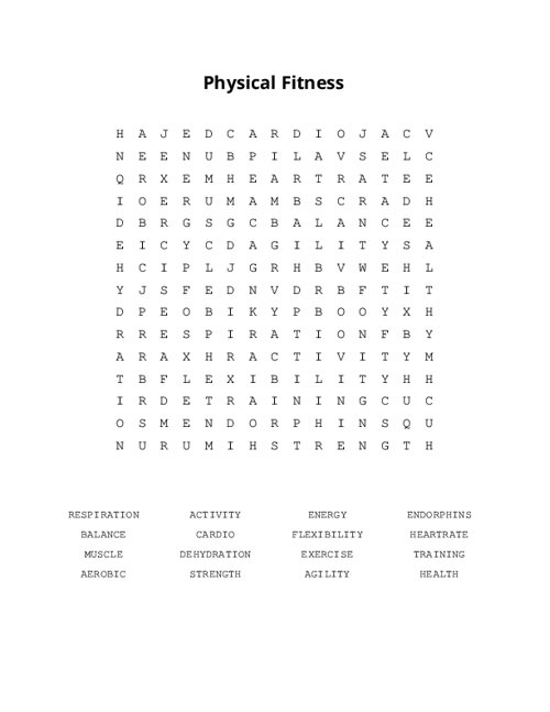 Let's Workout Word Search - WordMint