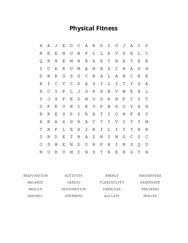 Physical Fitness Word Scramble Puzzle