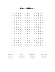 Exercise and Fitness Activities Word Search - WordMint