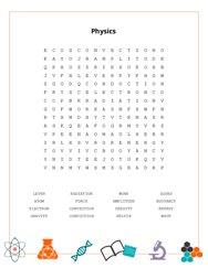 Physics Word Search Puzzle