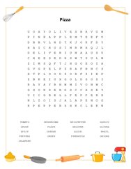 Pizza Word Search Puzzle