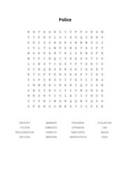Police Word Scramble Puzzle