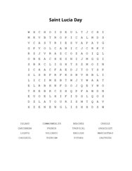 Saint Lucia Day Word Scramble Puzzle